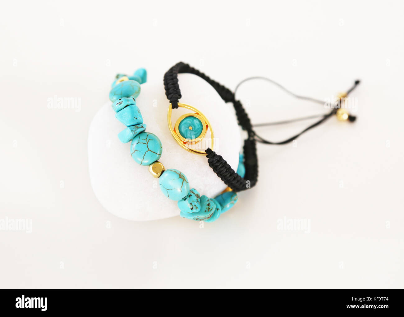 Le produit bracelet turquoise bracelet evil eye Banque D'Images