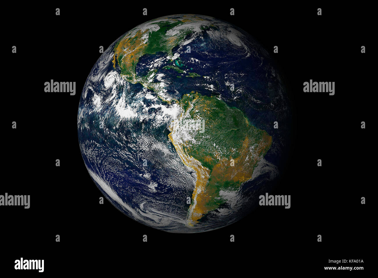 La terre, l'Amérique du Sud, vue de l'espace. Banque D'Images