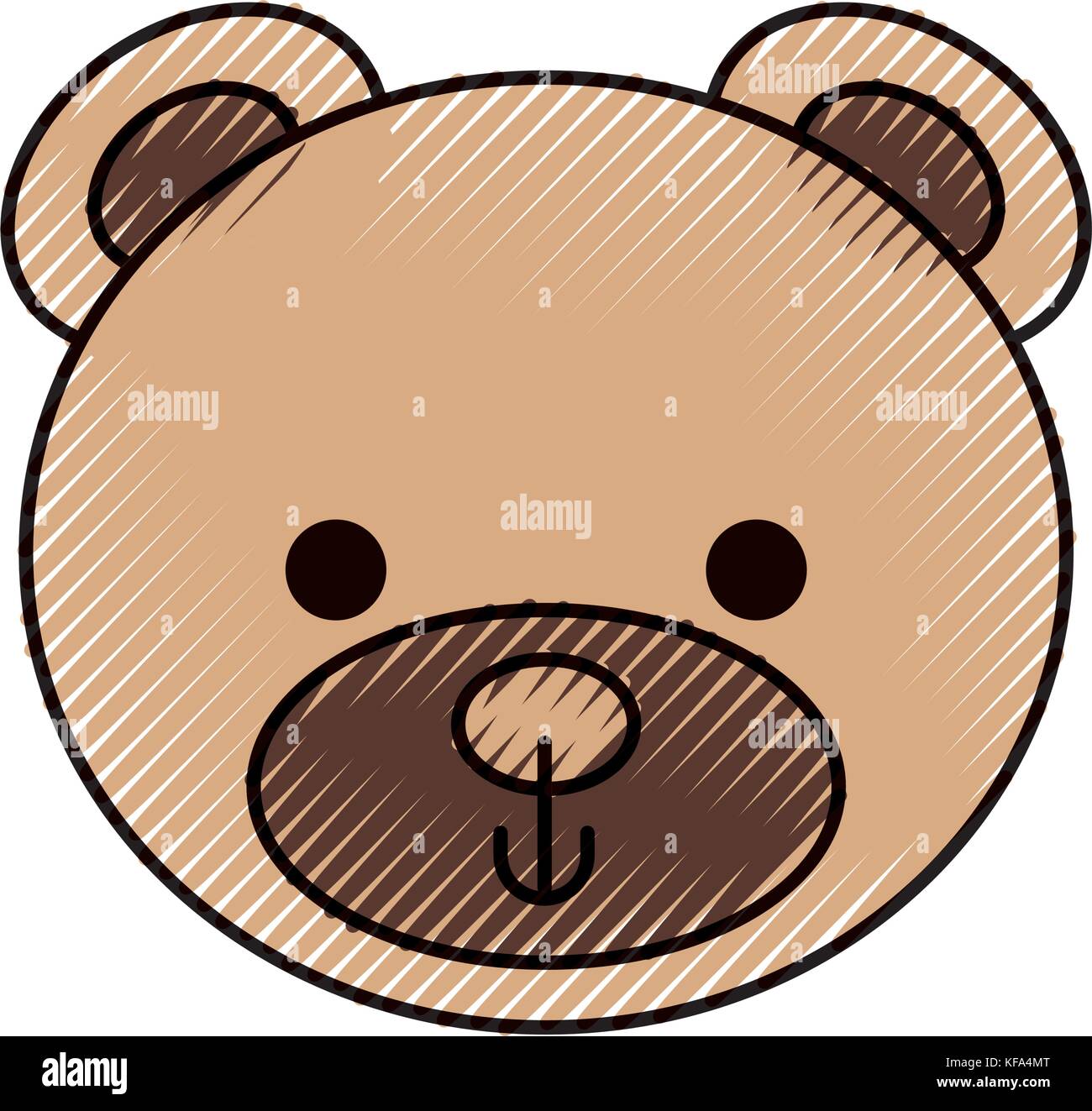 Mignon ours en peluche jouet tête enfance Illustration de Vecteur