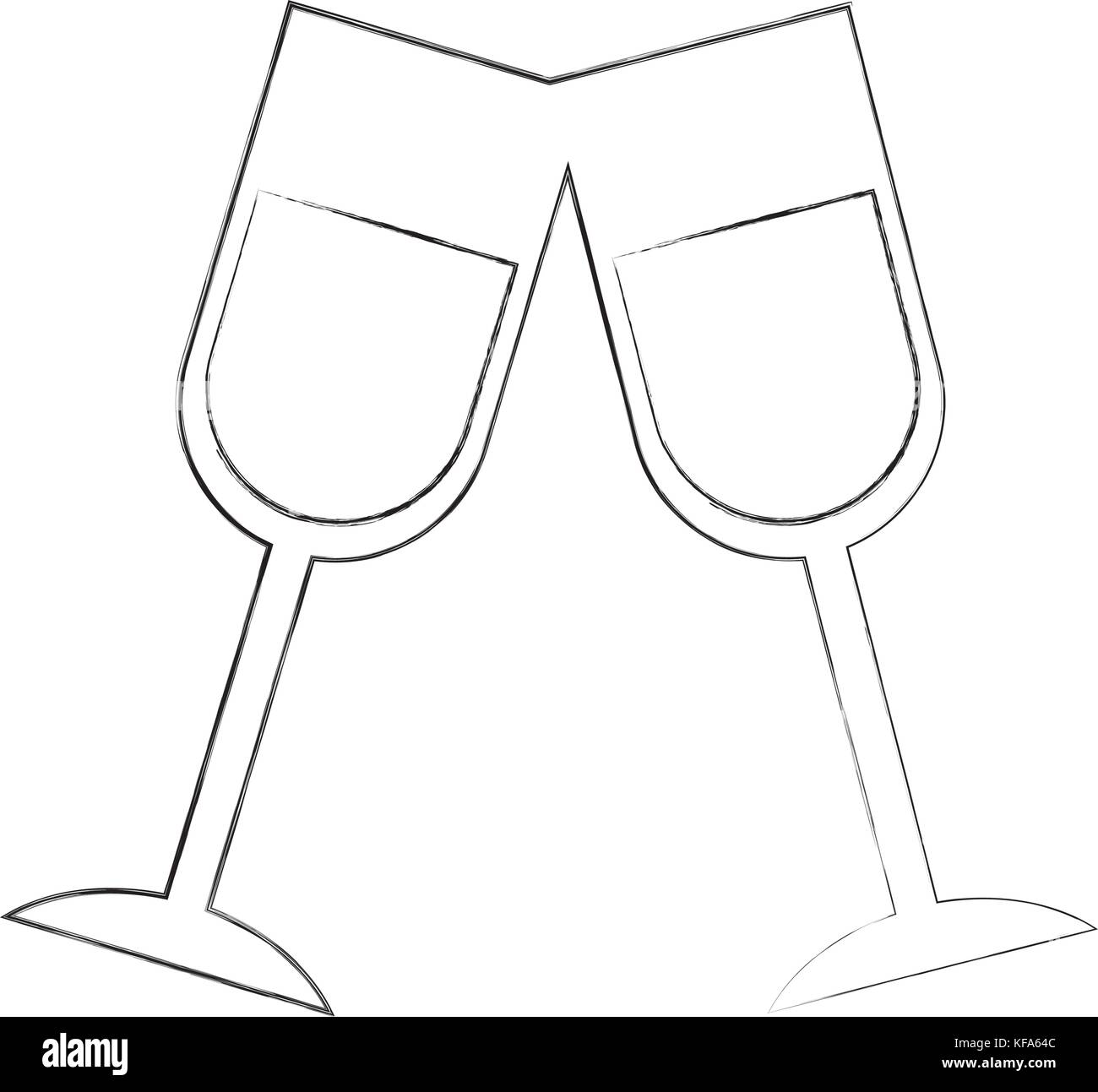 Coupes de champagne d'anniversaire célébration Illustration de Vecteur