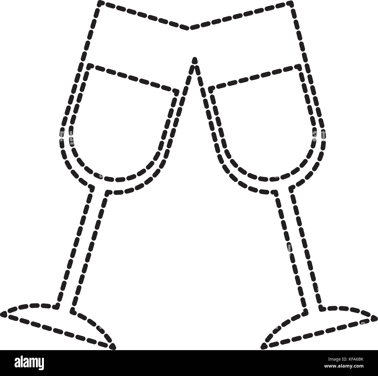 Coupes de champagne d'anniversaire célébration Illustration de Vecteur