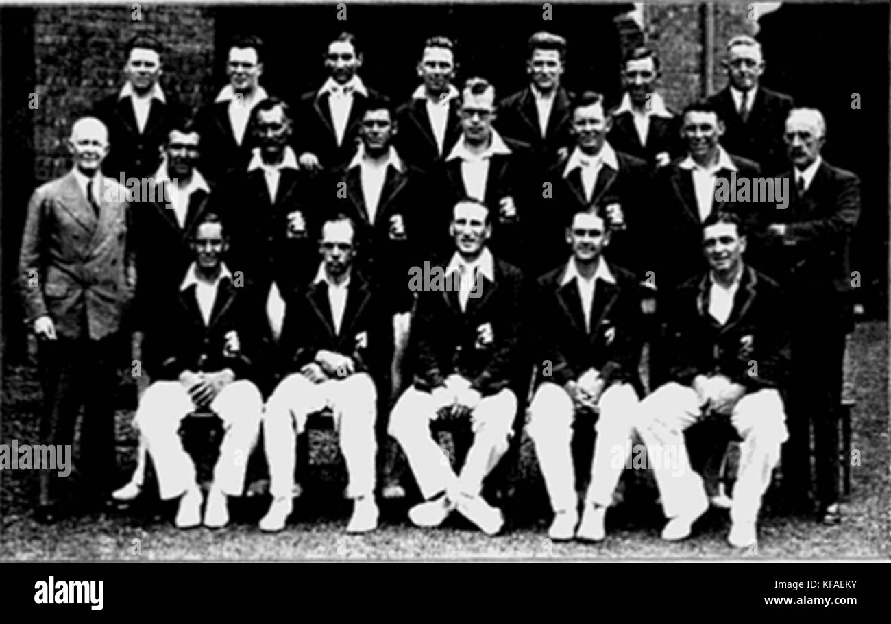 L'équipe de cricket en Australie en 1932 33 Banque D'Images