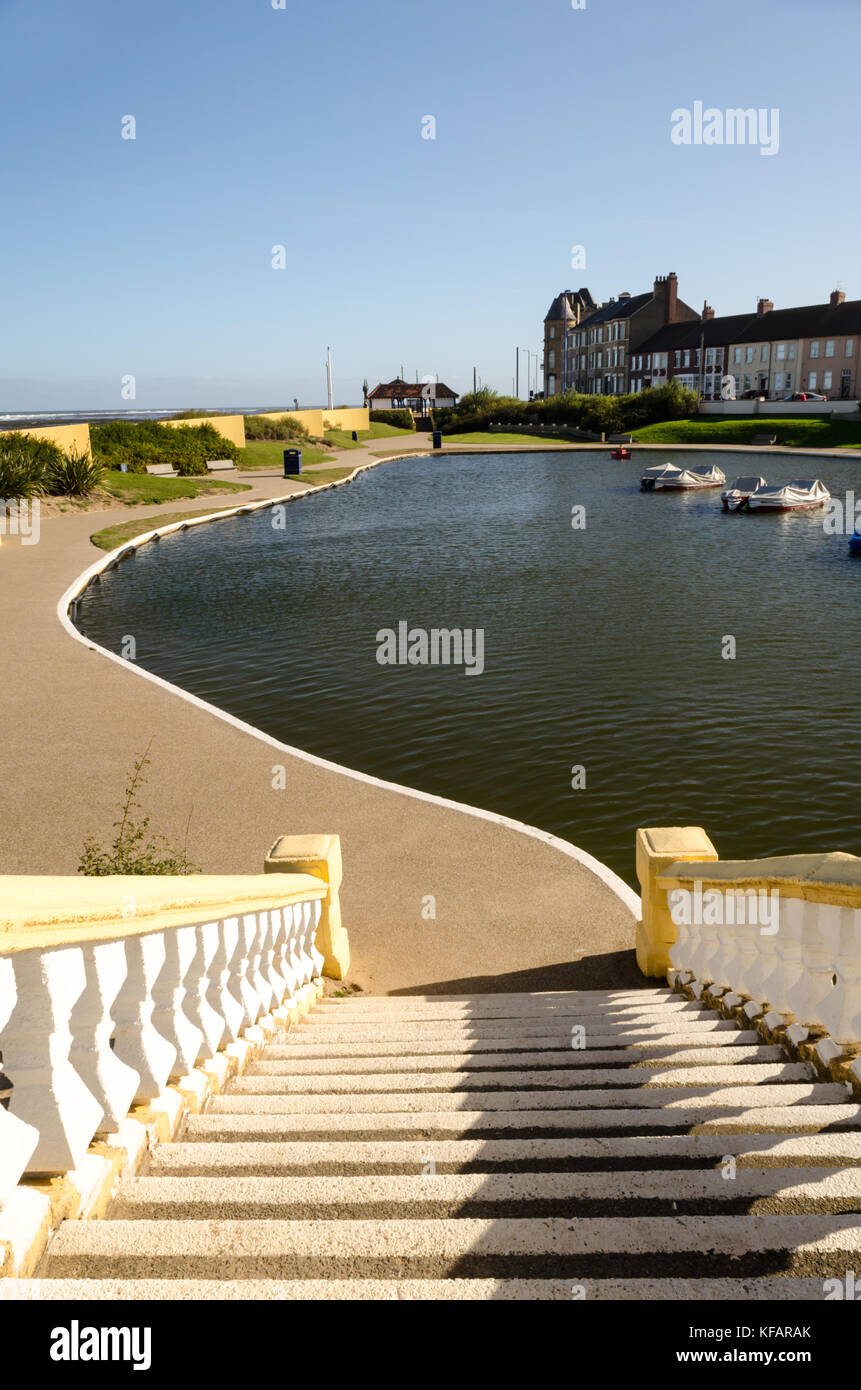 Le lac de plaisance à Redcar Banque D'Images