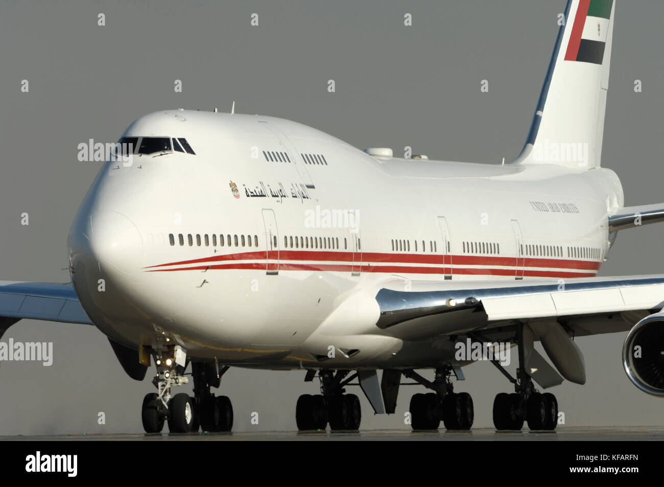 Boeing 747-400 de Dubai Air Wing taxiing Banque D'Images