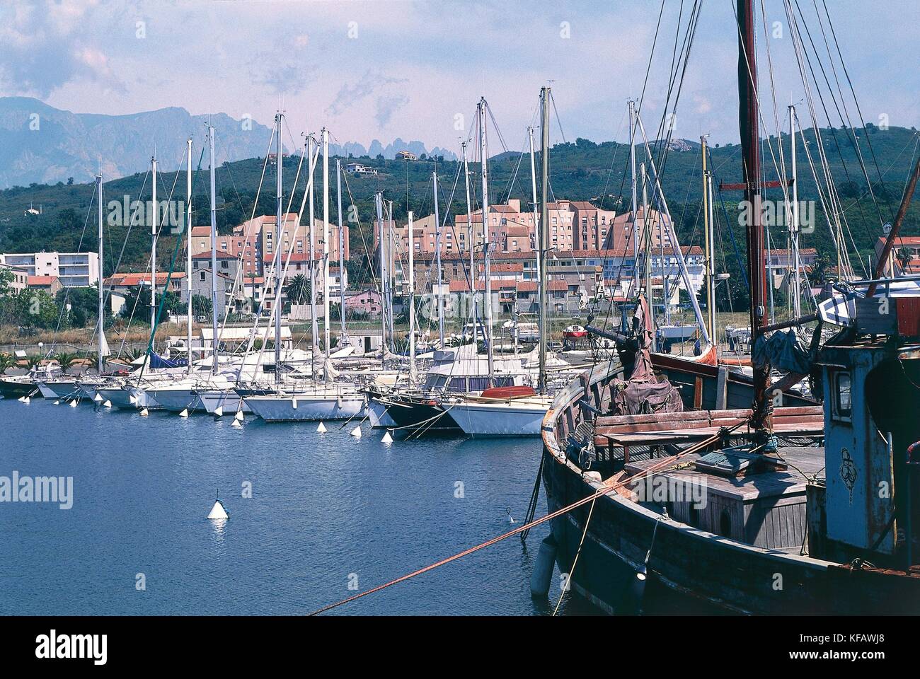 France, Corse, Corse-du-sud, port de Solenzara. Banque D'Images