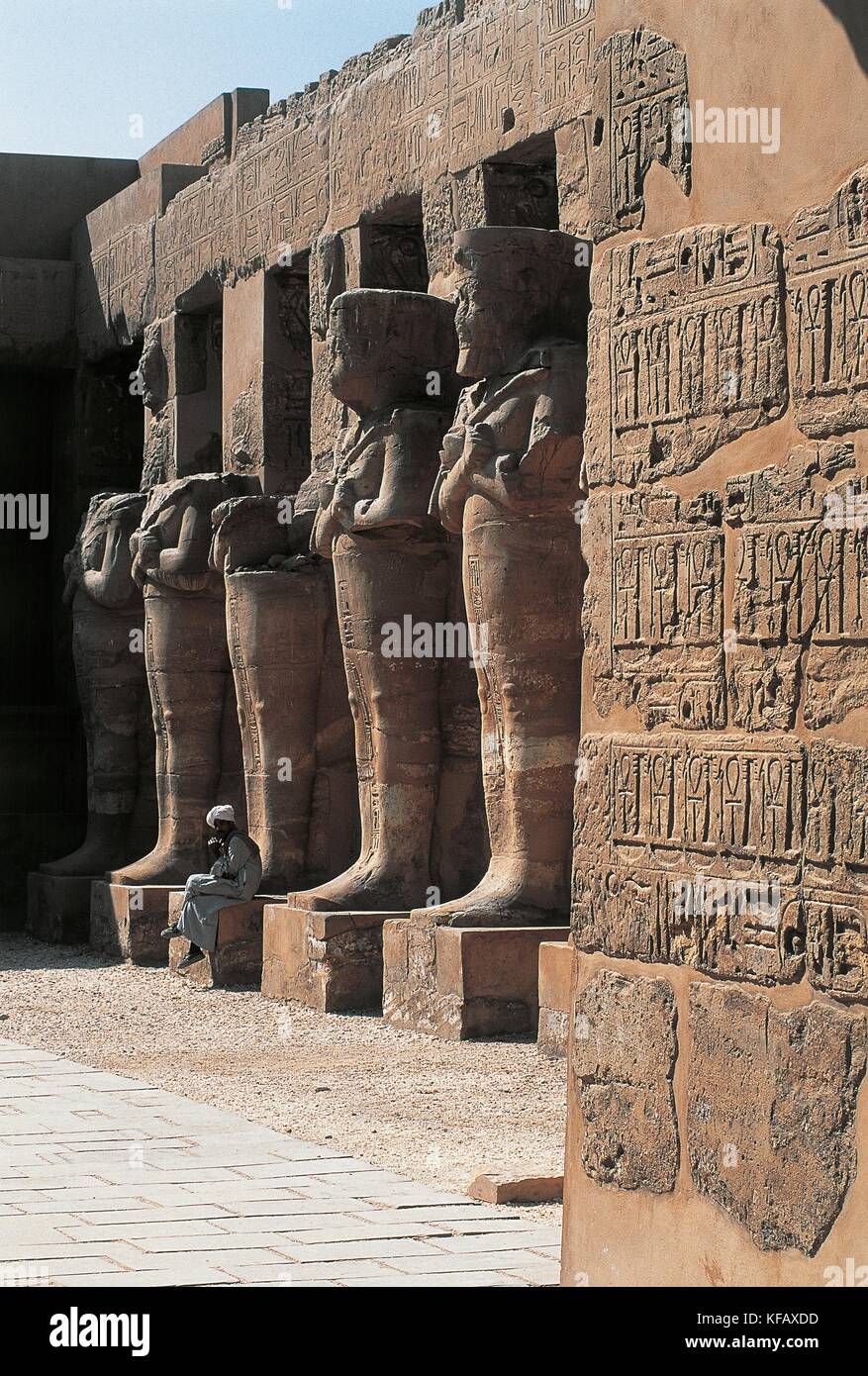 Egypte, karnak. grand temple d'ammon. entrée du temple de Ramsès II. Banque D'Images