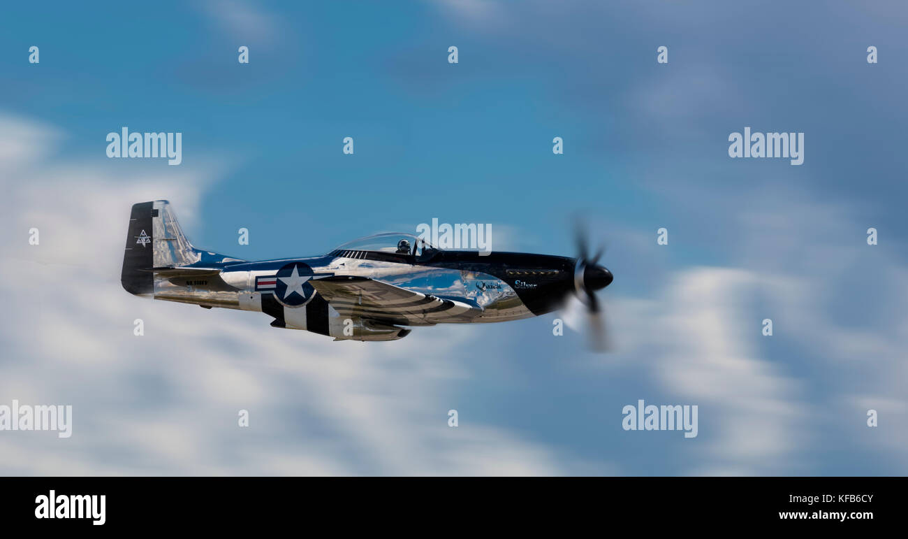QuicSilver P-51D Mustang. Vol au Florida International Air Show à Punta Gorda en Floride Banque D'Images