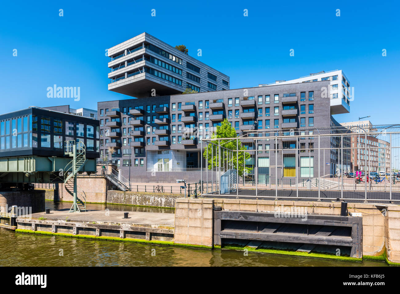 Des appartements modernes dans le quartier d'Amsterdam Pays-Bas westerdok Banque D'Images