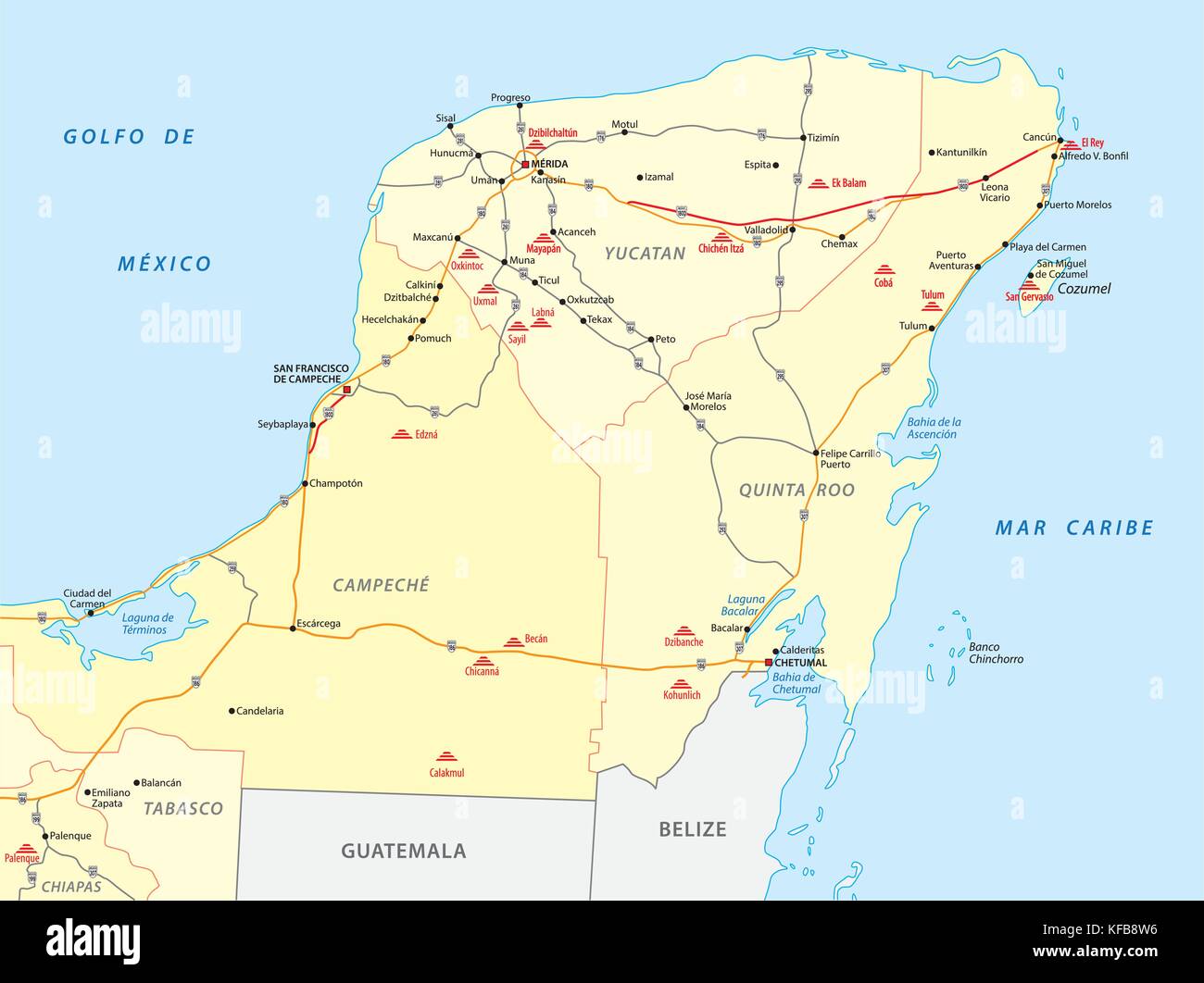 Carte Du Yucatan Banque D images Vectorielles Alamy carte-du-yucatan-banque-d-images-vectorielles-alamy