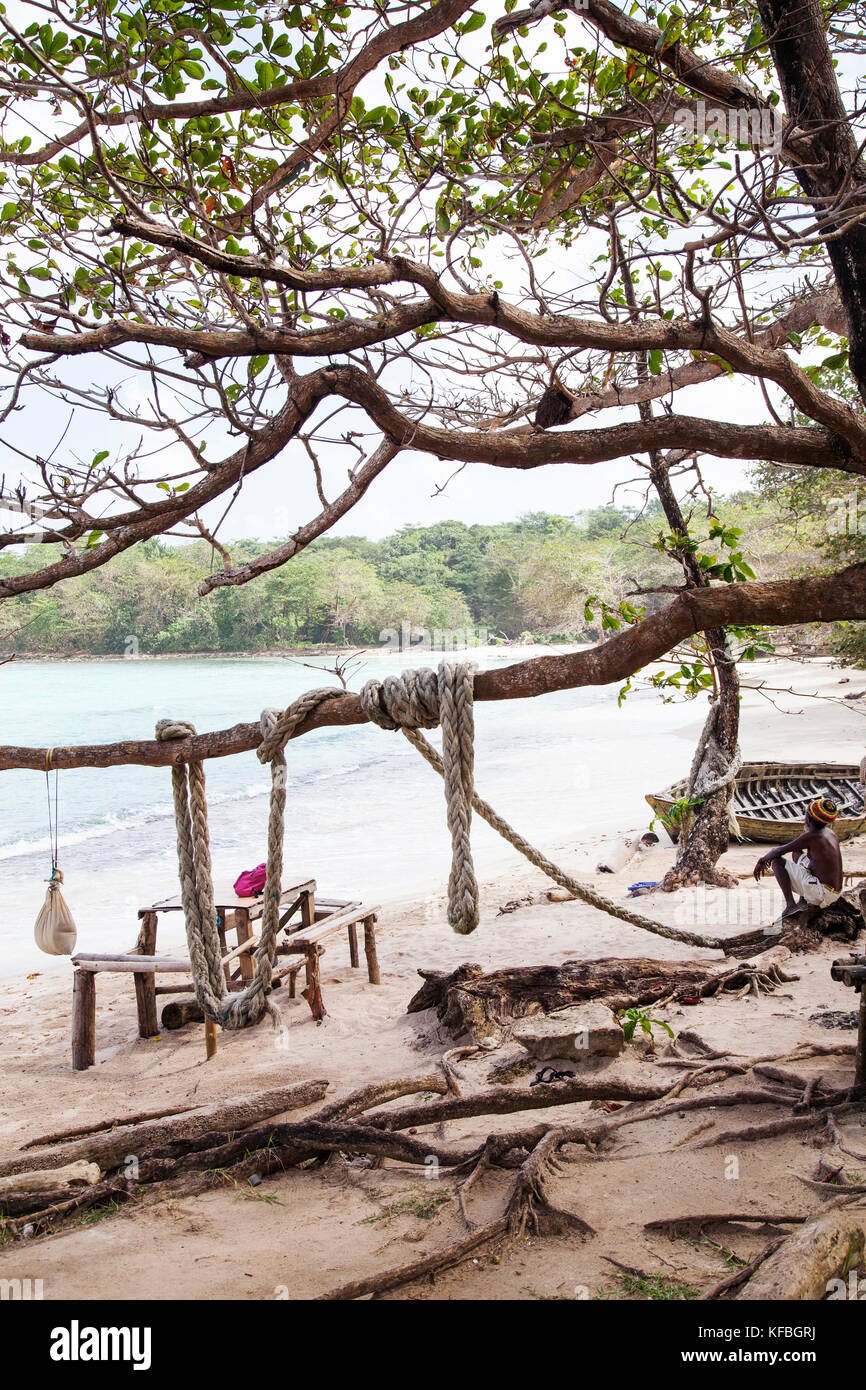 La JAMAÏQUE, Port Antonio. La plage Winifred. Banque D'Images