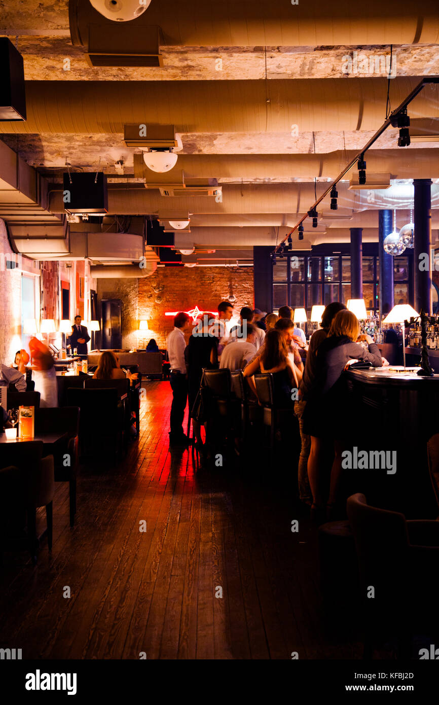 La Russie, Moscou. Restaurant, situé à Academiya Octobre rouge, une ancienne usine de chocolat. Banque D'Images