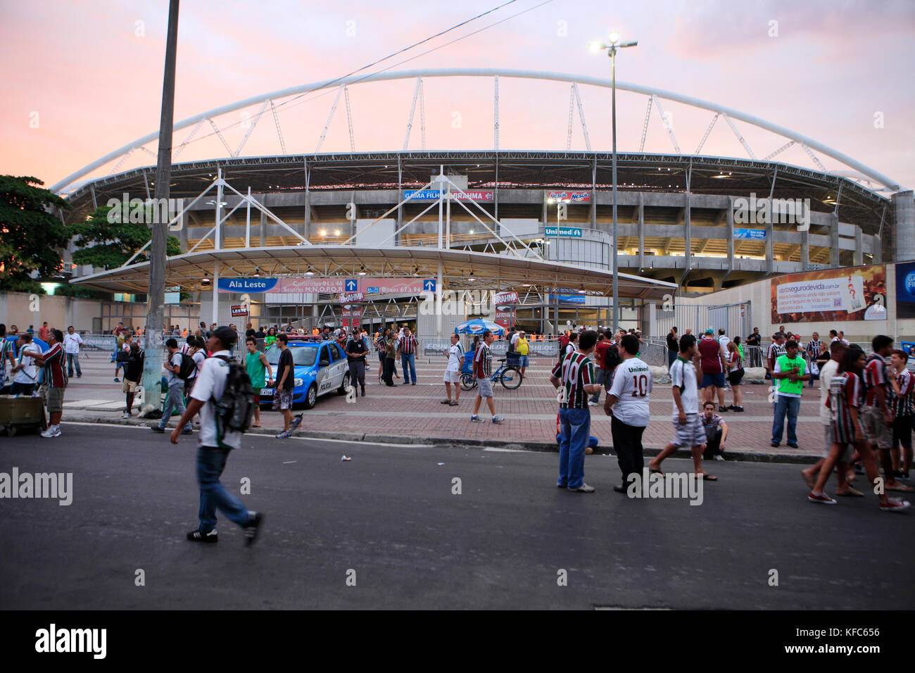 Brésil, Rio de Janeiro, à l'extérieur de Joao Havelange ou engenhao stadium, flumanense vs gremio Banque D'Images