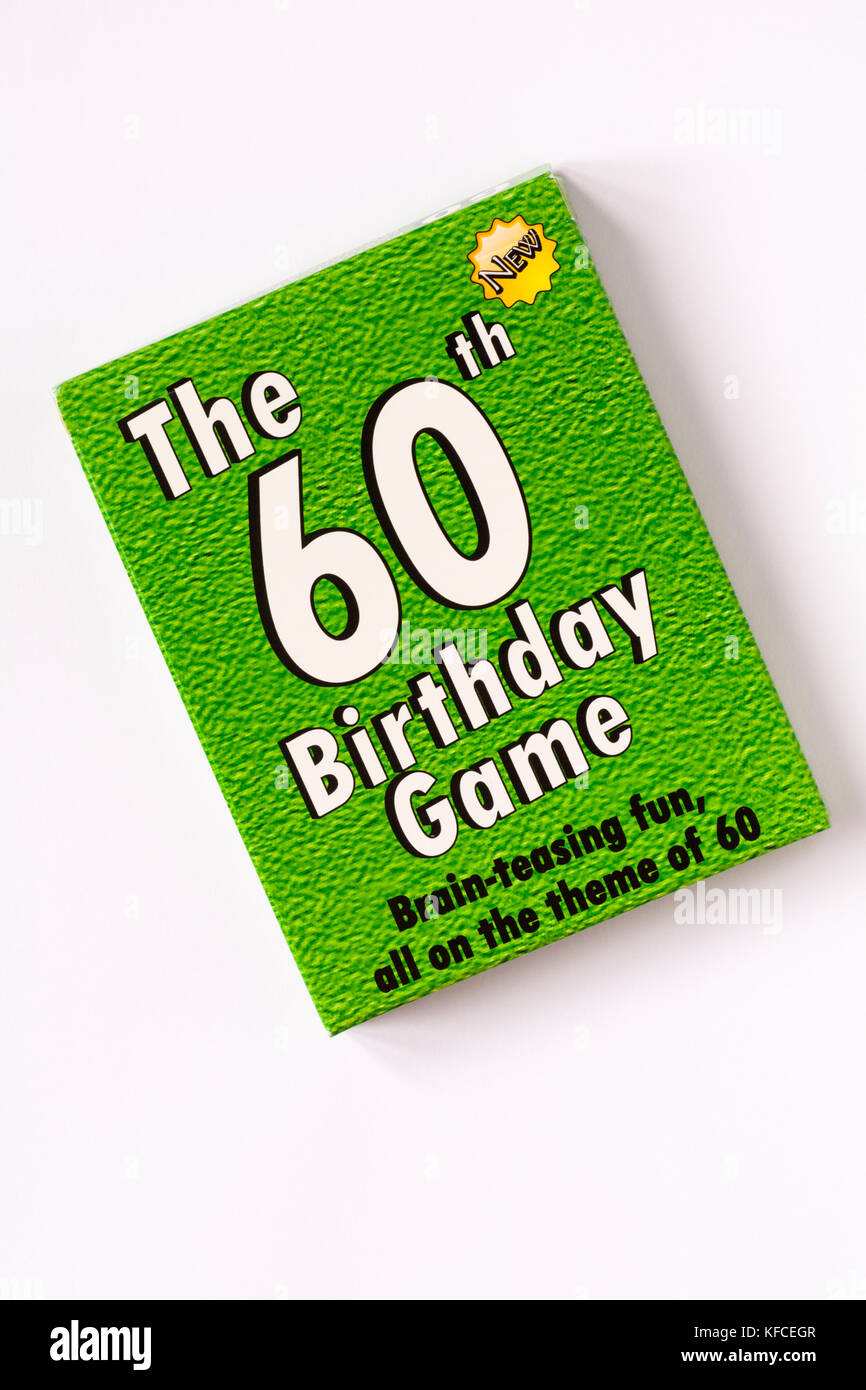 Le 60e anniversaire jeu - cerveau-incombe plaisir tout sur le thème de 60 isolé sur fond blanc Banque D'Images