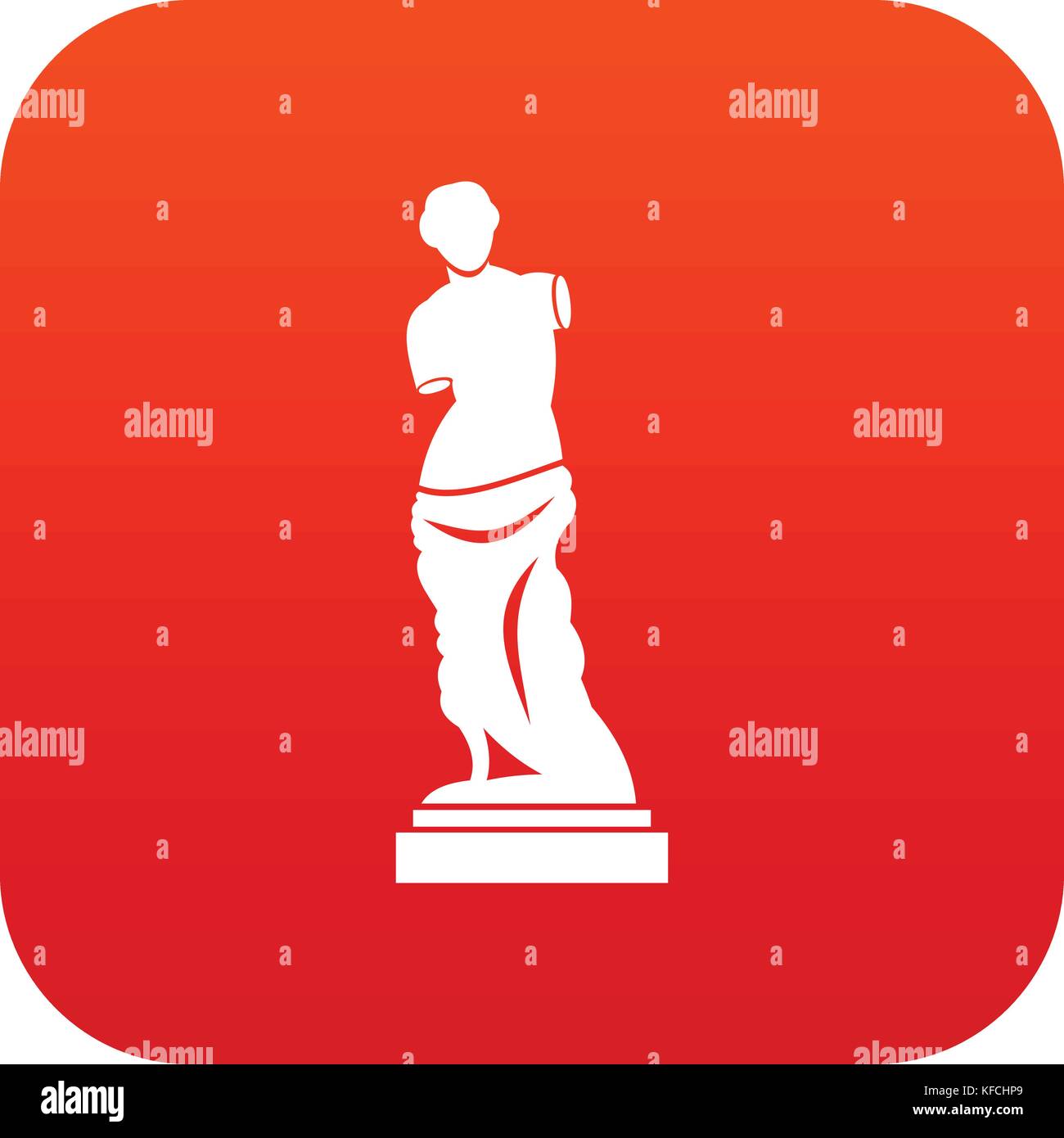 L'icône de statue antique rouge numérique Illustration de Vecteur