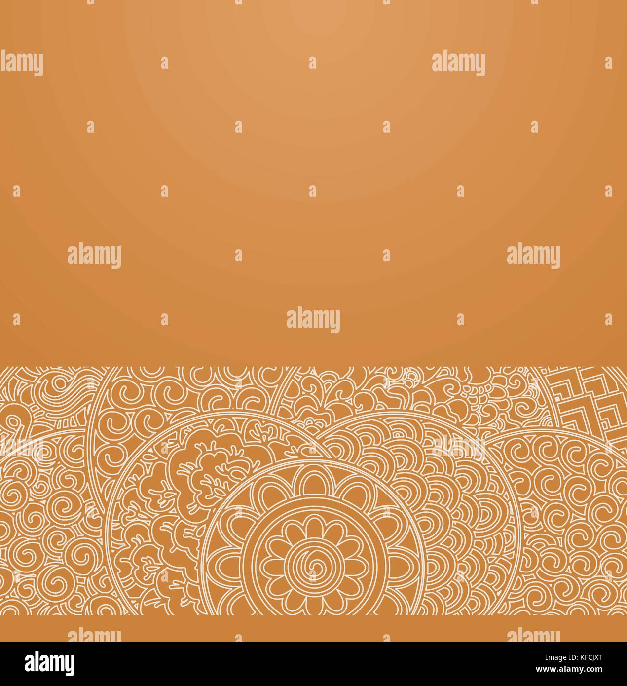 Vector background ornés avec frontière ornement - orange avec du papier japonais traditionnel avec des cercles d'ornement floral ornament Illustration de Vecteur