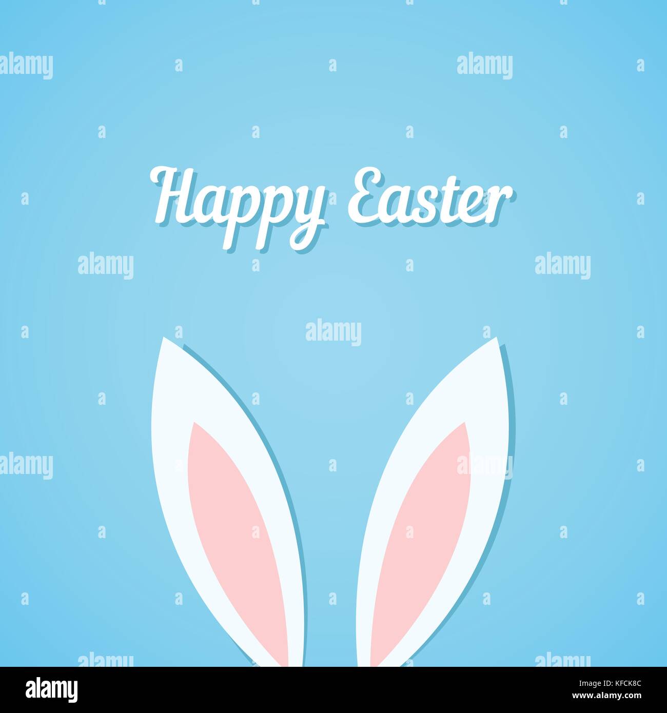 Les oreilles de lapin de Pâques, carte bleu fond Illustration de Vecteur