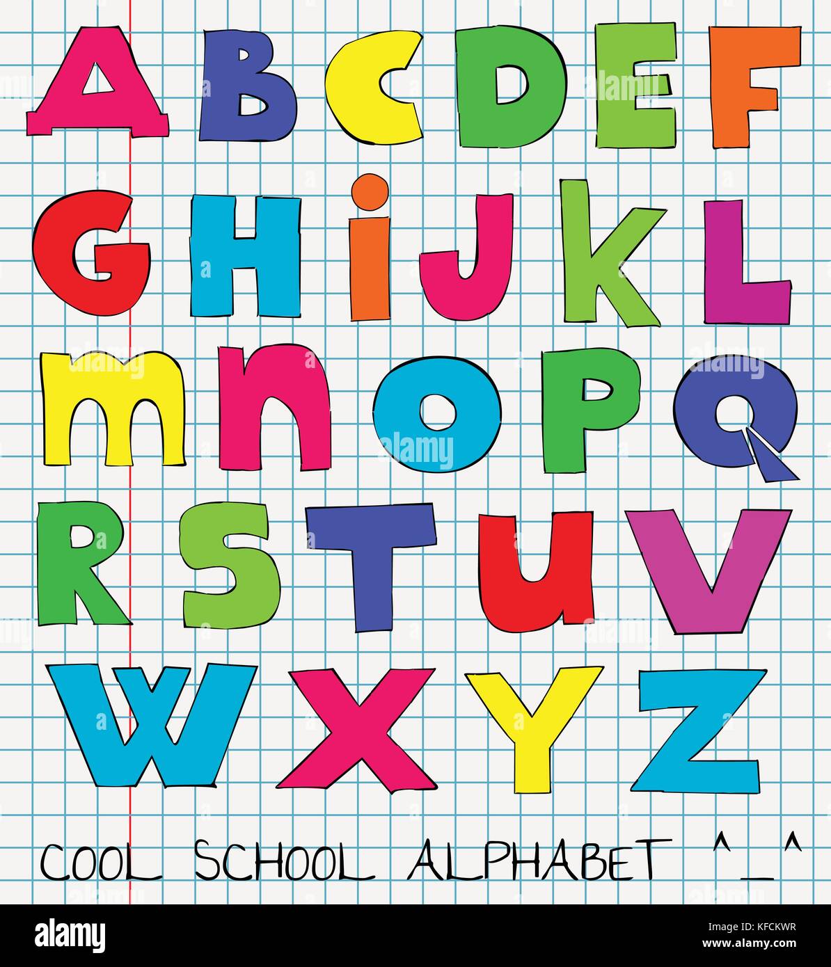 Alphabet coloré amusant Illustration de Vecteur