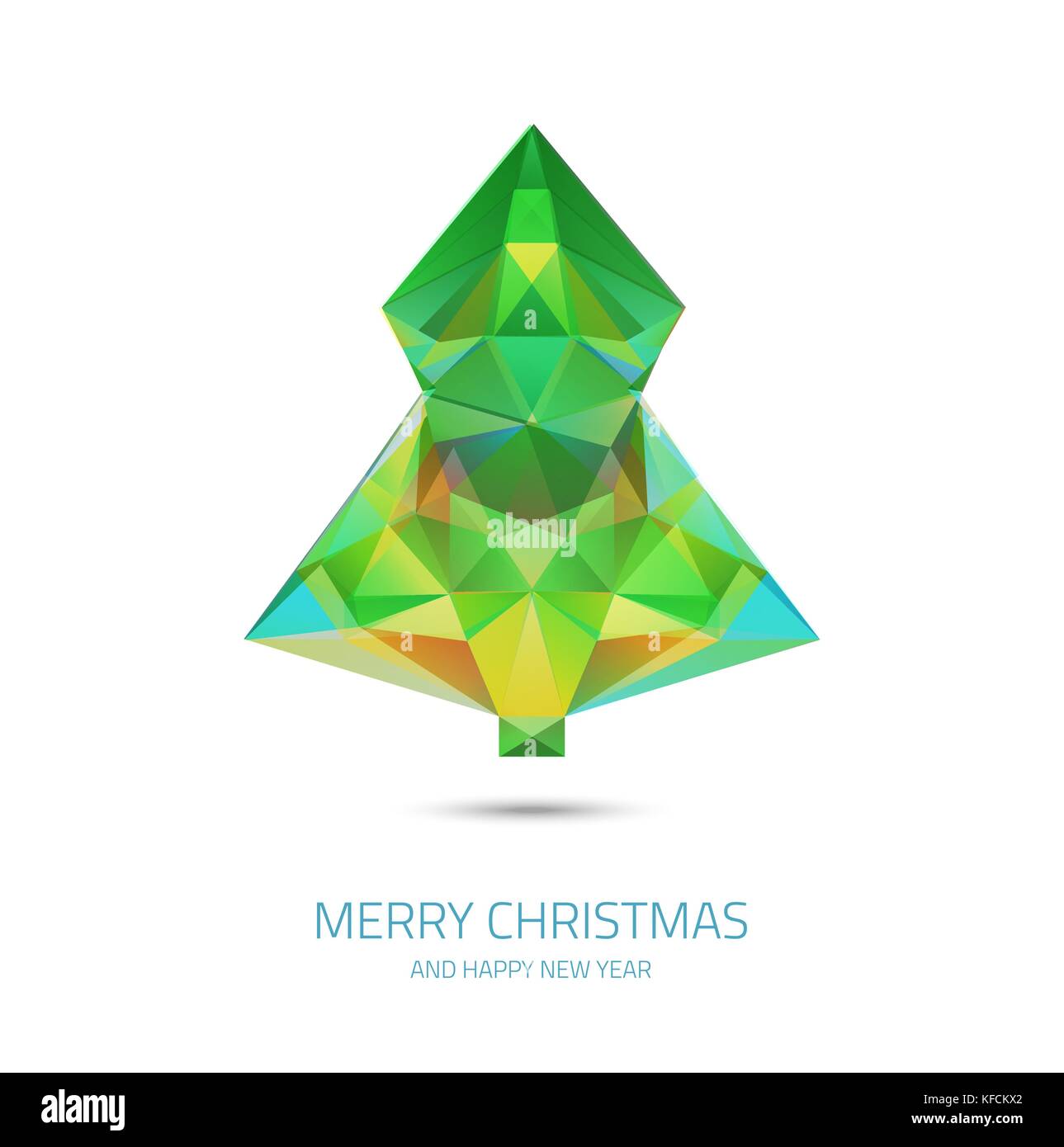 Crystal vector Christmas Tree - triangle moderne hipster style géométrique card Illustration de Vecteur