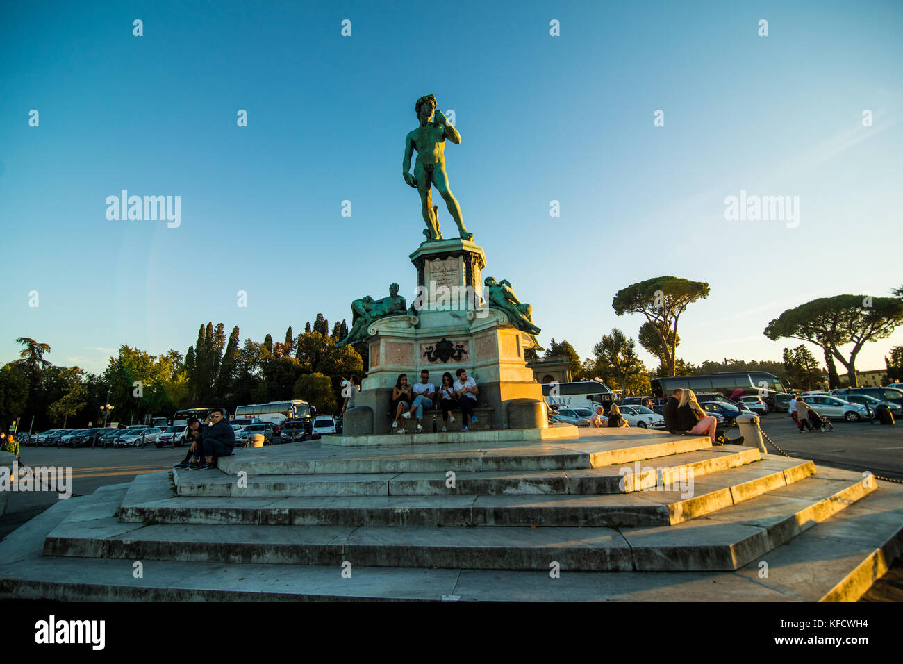 Florence, Italie - octobre 2017. vue de la ville de Florence de Michel Angelo square sur la colline. Banque D'Images