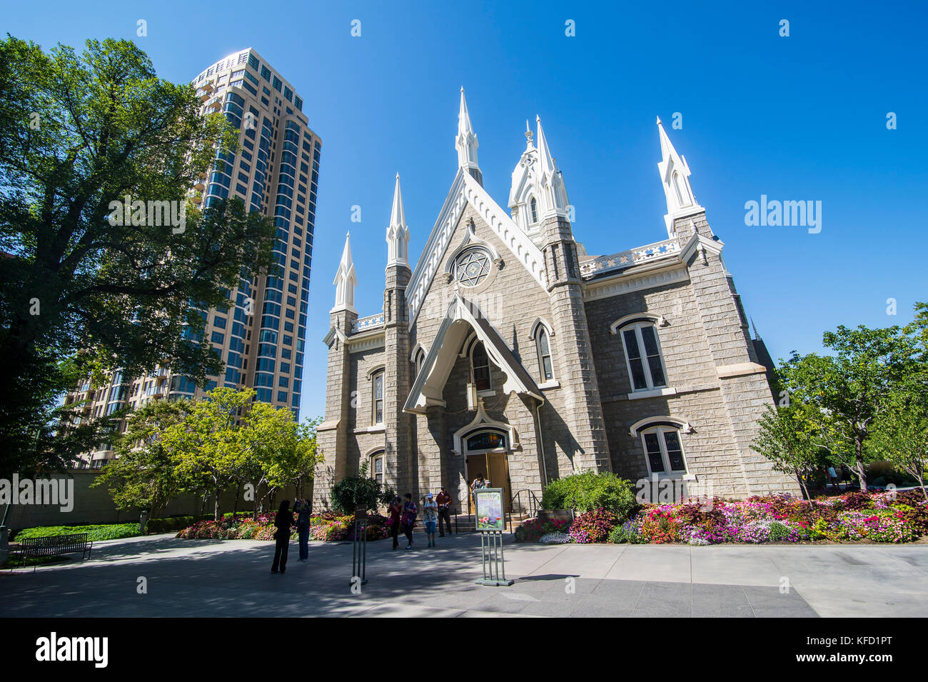 Mormon hall d'assemblage de temple square, Salt Lake City, Utah, USA Banque D'Images