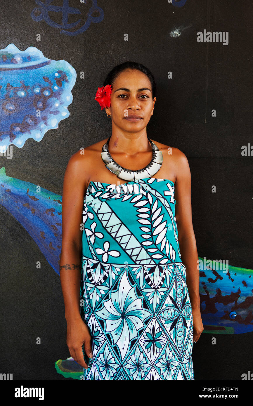 Polynésie française, Tahiti. Les étudiants du Centre des Métiers d'Art de Papeete. Banque D'Images