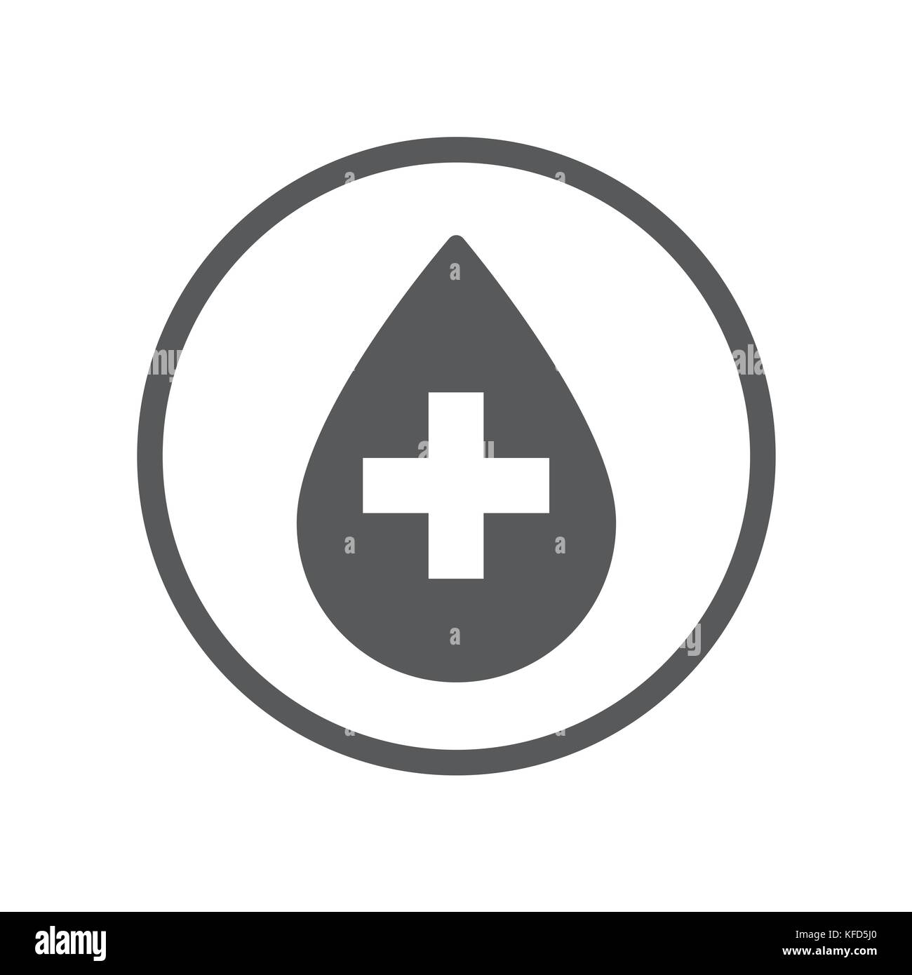 Faire un don de sang et linéaire signe en forme de croix icône, symbole iconique dans un cercle, sur fond blanc. vector design iconique. Illustration de Vecteur