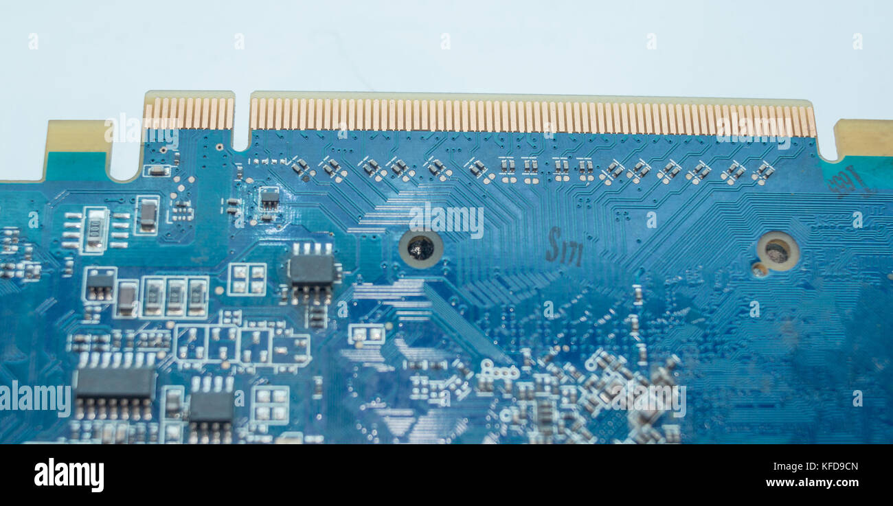 Matériel informatique carte graphique carte vidéo connexion pci express, circuit Banque D'Images