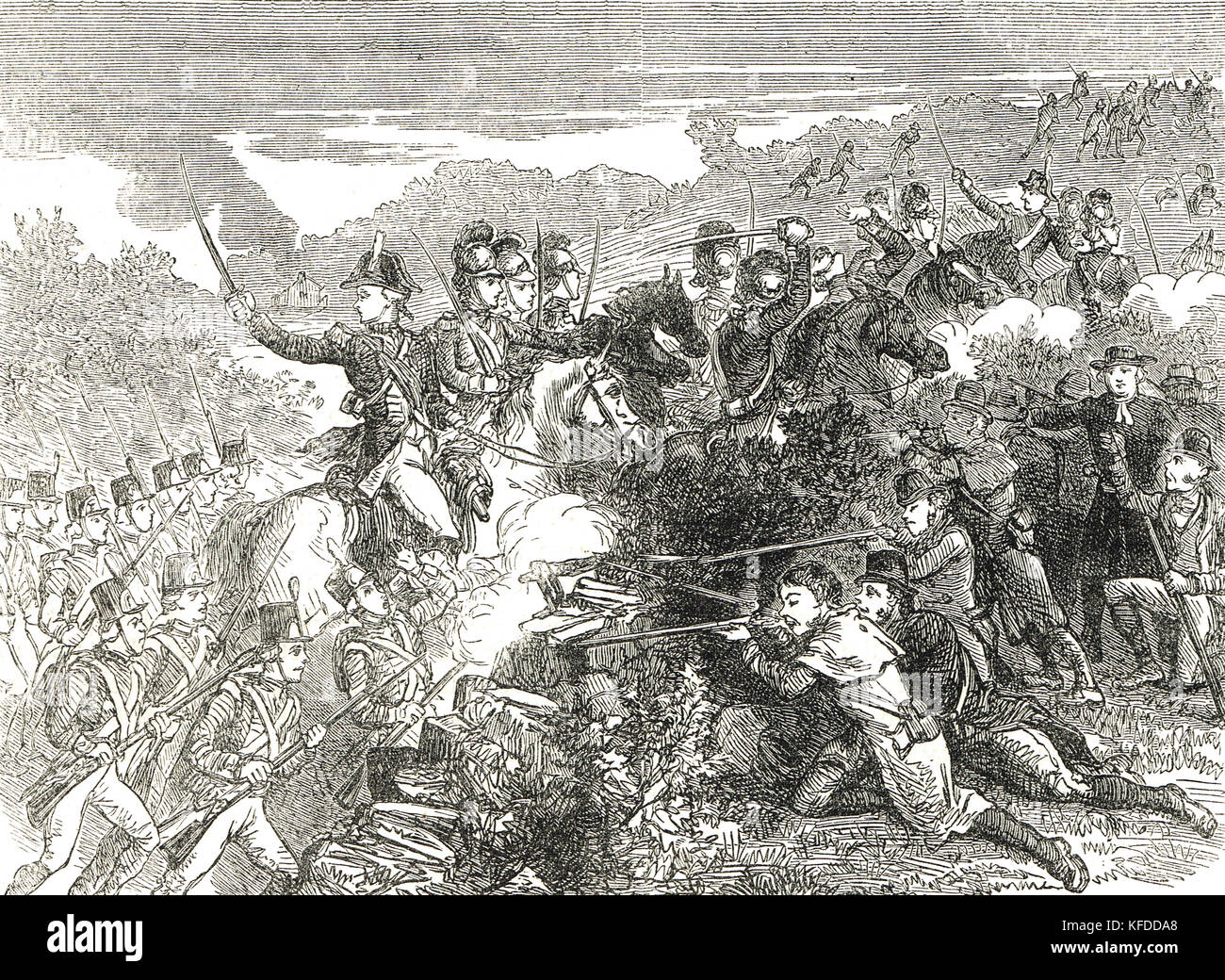 Attaque de l'armée britannique sur les rebelles de Wexford, 1798, rébellion irlandaise de 1798 Banque D'Images