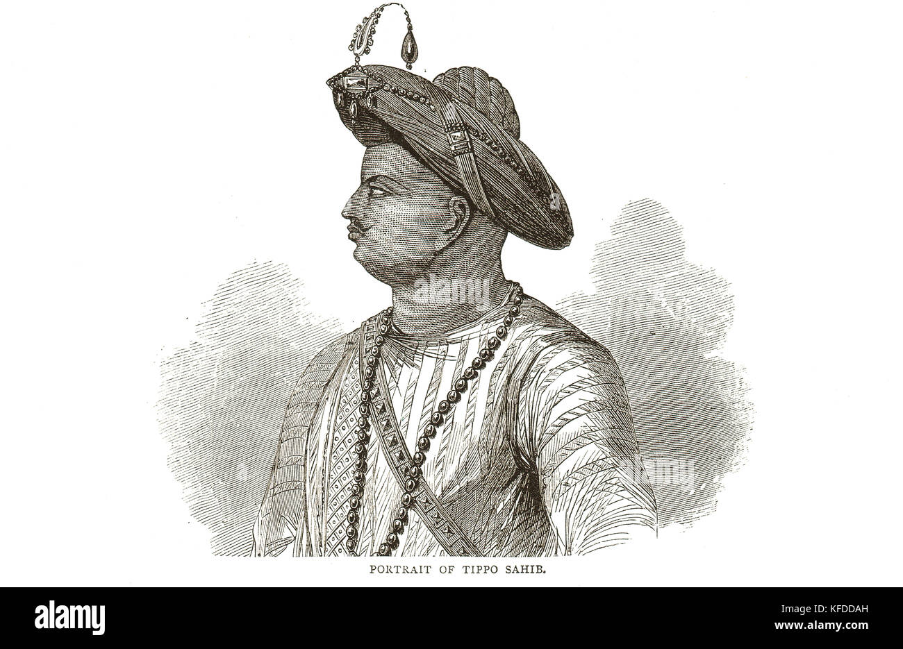 Tipu Sultan, 1750-1799, le Tigre de Mysore. Souverain du Royaume de Mysore, 1782-1799 Banque D'Images