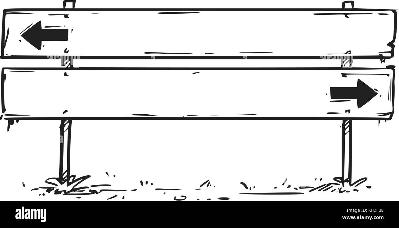 De dessin vectoriel vide vide road block arrow sign Illustration de Vecteur