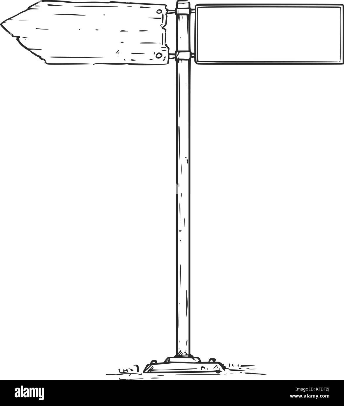 De dessin vectoriel vide vide décision road sign Illustration de Vecteur