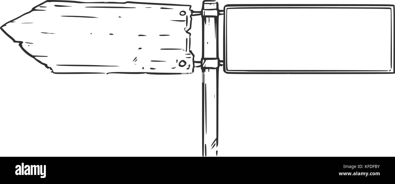 De dessin vectoriel vide vide décision road sign Illustration de Vecteur