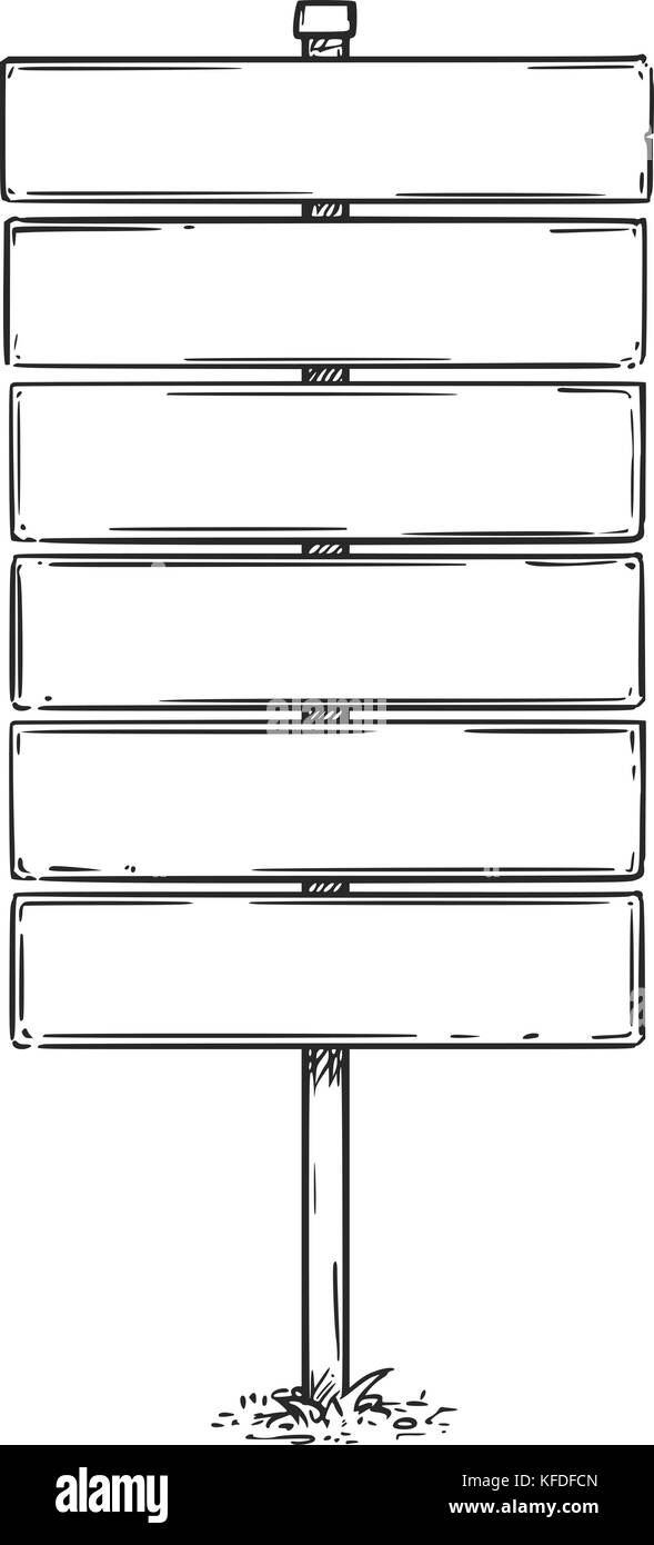 Dessin vectoriel de six panneaux vide vide Illustration de Vecteur
