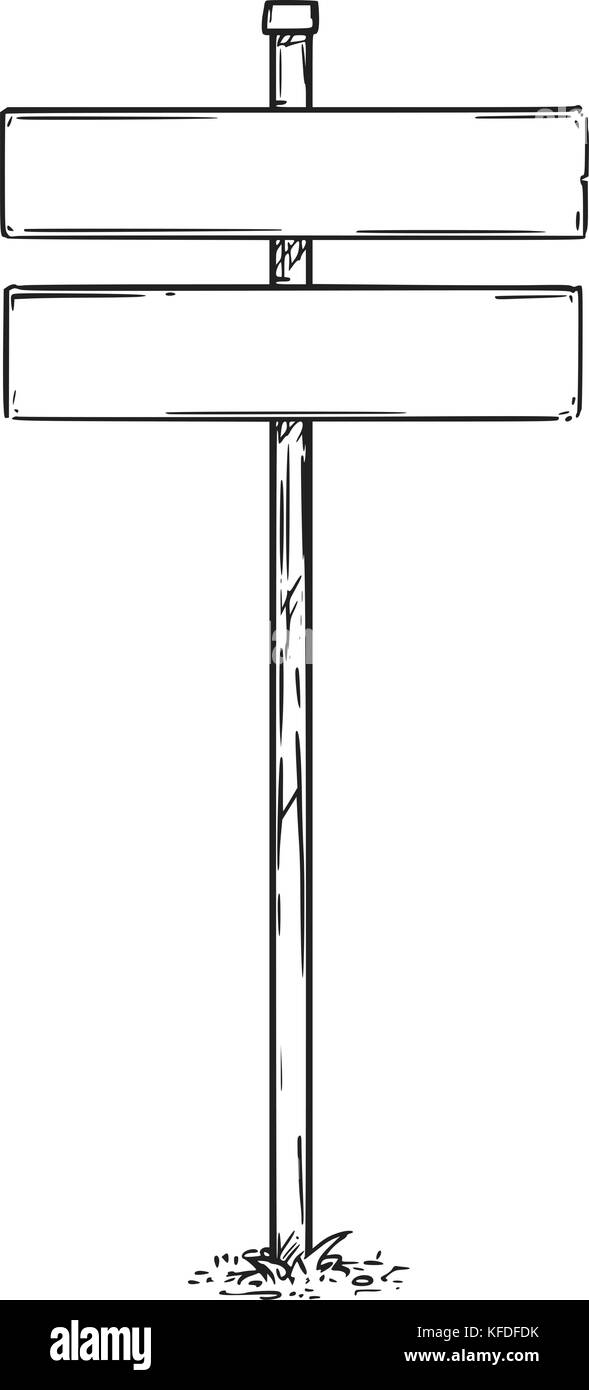 Dessin vectoriel de deux panneaux vide vide. Illustration de Vecteur