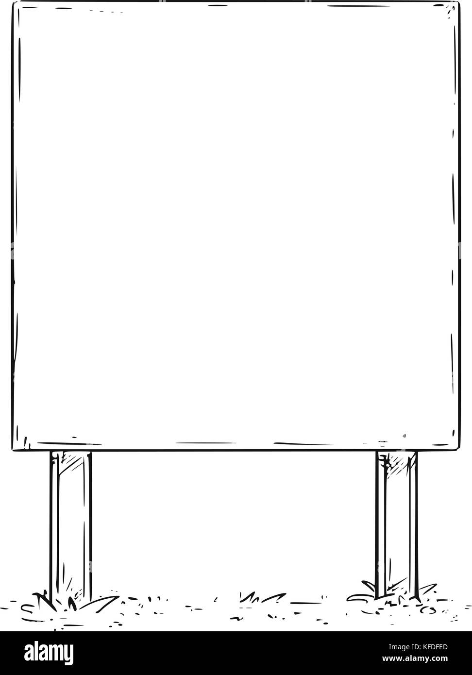 Dessin vectoriel d'un grand vide blank sign panneau d'administration. Illustration de Vecteur