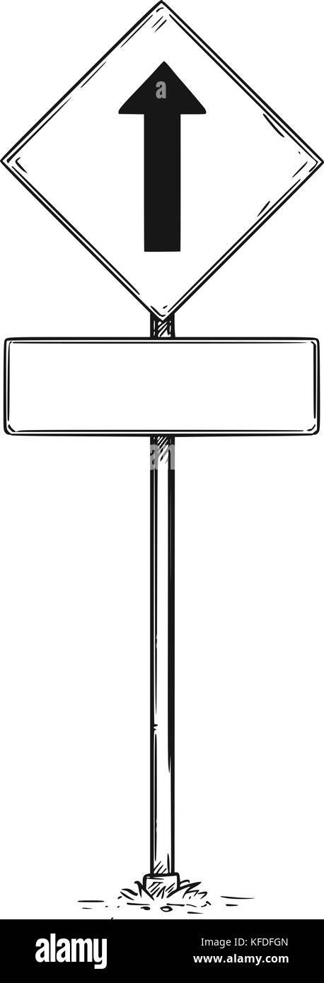 Dessin vectoriel d'une flèche à panneau de circulation avec blank vide. Illustration de Vecteur