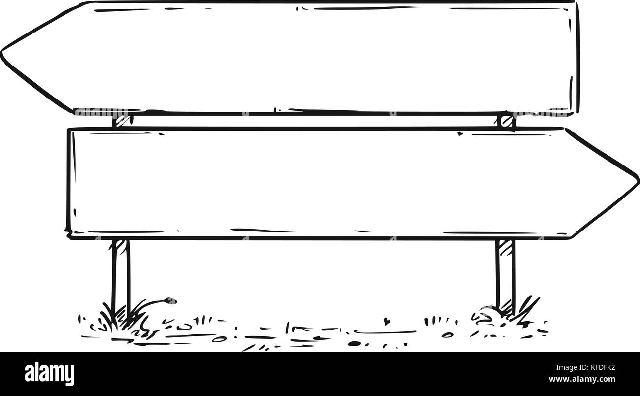 De dessin vectoriel vide vide décision road sign Illustration de Vecteur