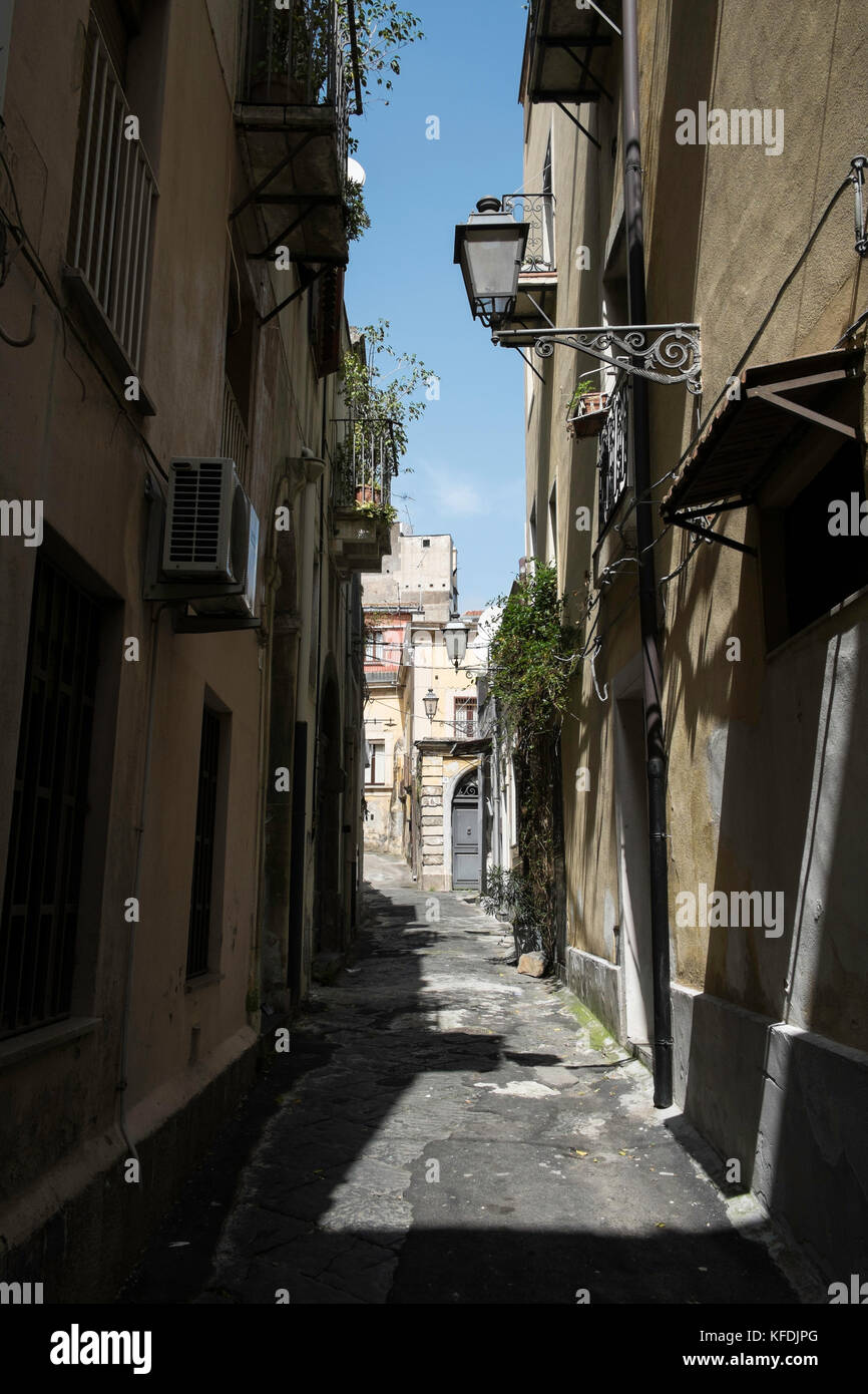 Rue Latérale à Catane, Sicile Banque D'Images