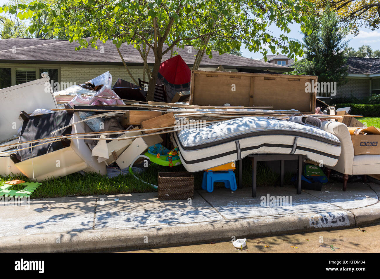 La vie après les inondations dévastatrices Banque D'Images