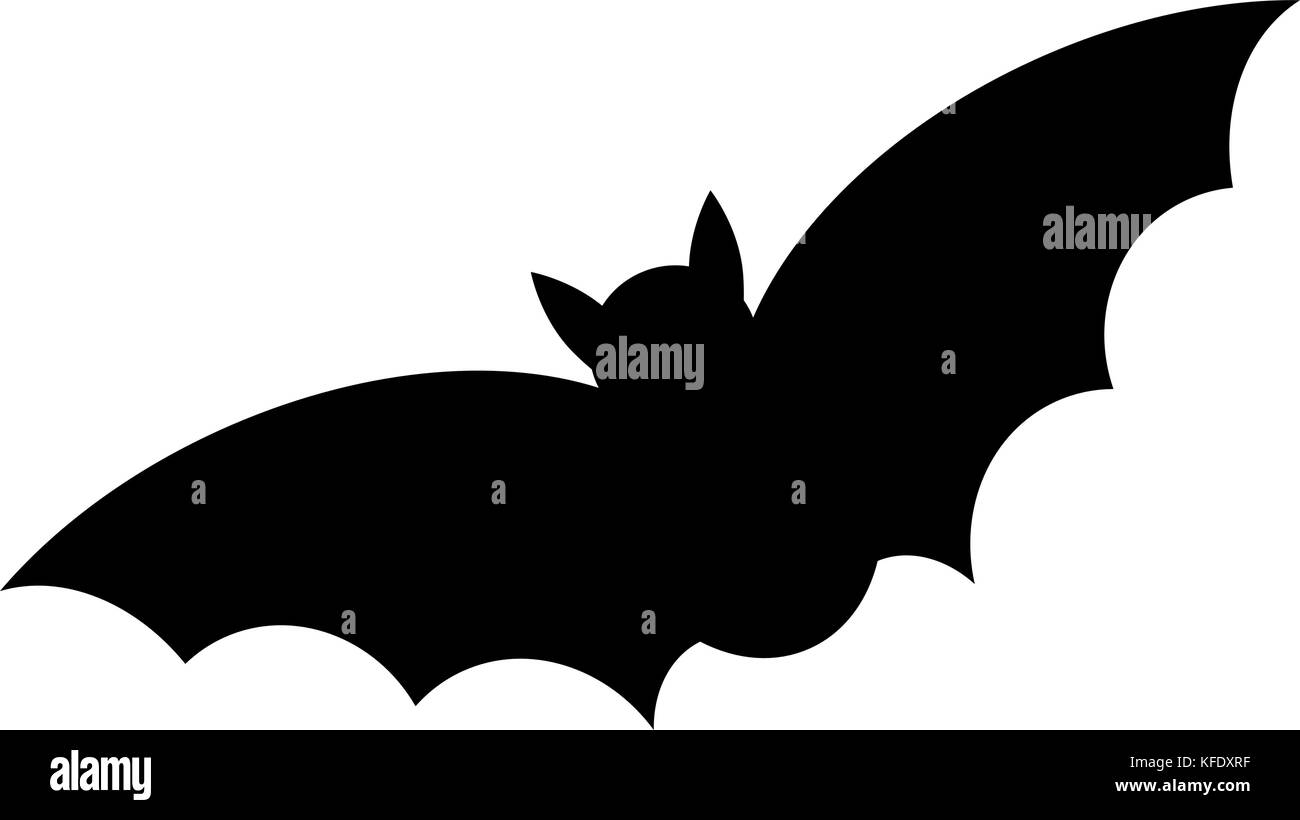 Vecteur conception silhouette chauve-souris halloween isolé sur fond blanc Illustration de Vecteur