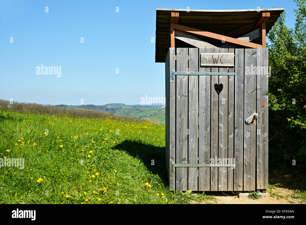 Outhouse en bois au milieu de park Banque D'Images