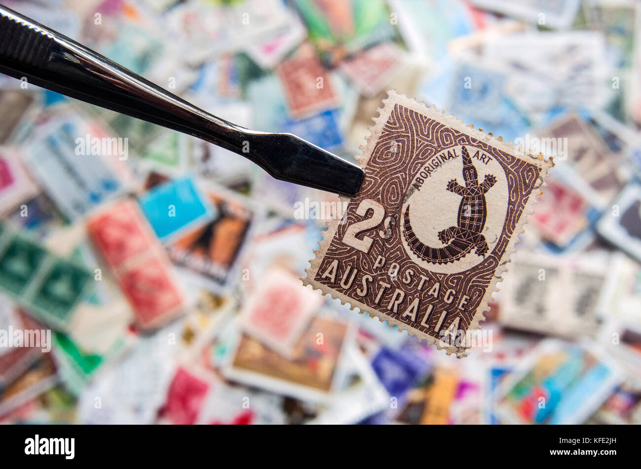 L'Australie 1948 2s'art autochtone sur des timbres de collection timbres autres Banque D'Images