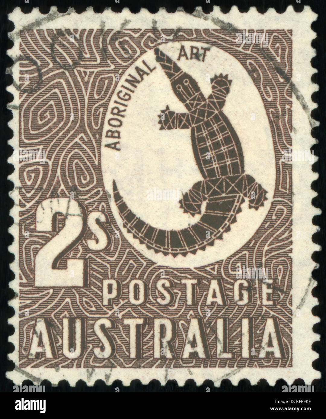 Timbre-poste (Australie - Art aborigène) Banque D'Images