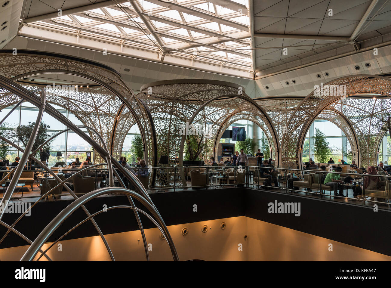 La compagnie aérienne turque premier lounge à l'aéroport d'Istanbul, Turquie. Banque D'Images