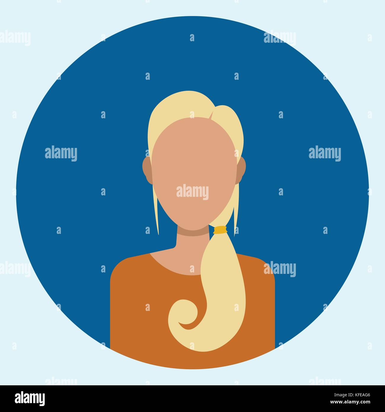 Avatar Feminin Icone Profil Femme Ronde Face Image Vectorielle Stock Alamy