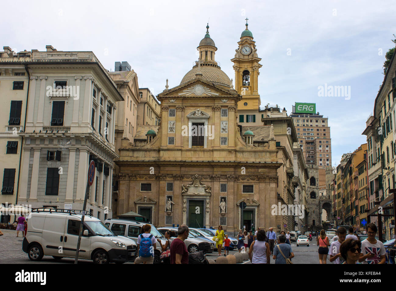 La Chiesa del Gesù e dei Santi Ambrogio e Andrea, une église baroque dans le centre de Gênes, Italie Banque D'Images