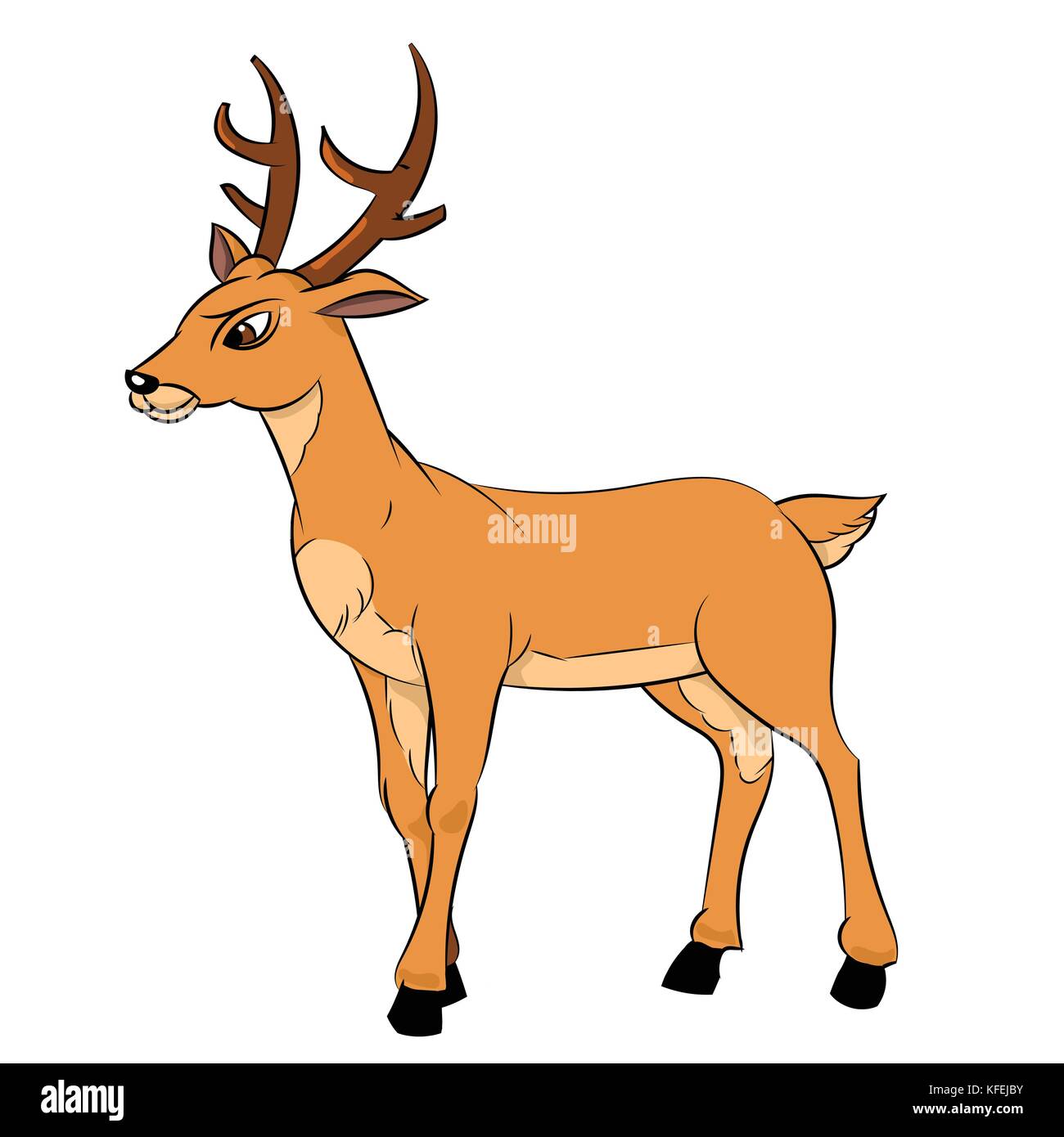 Illustration de deer cartoon, élégant deer isolé sur fond blanc-vector illustration Illustration de Vecteur