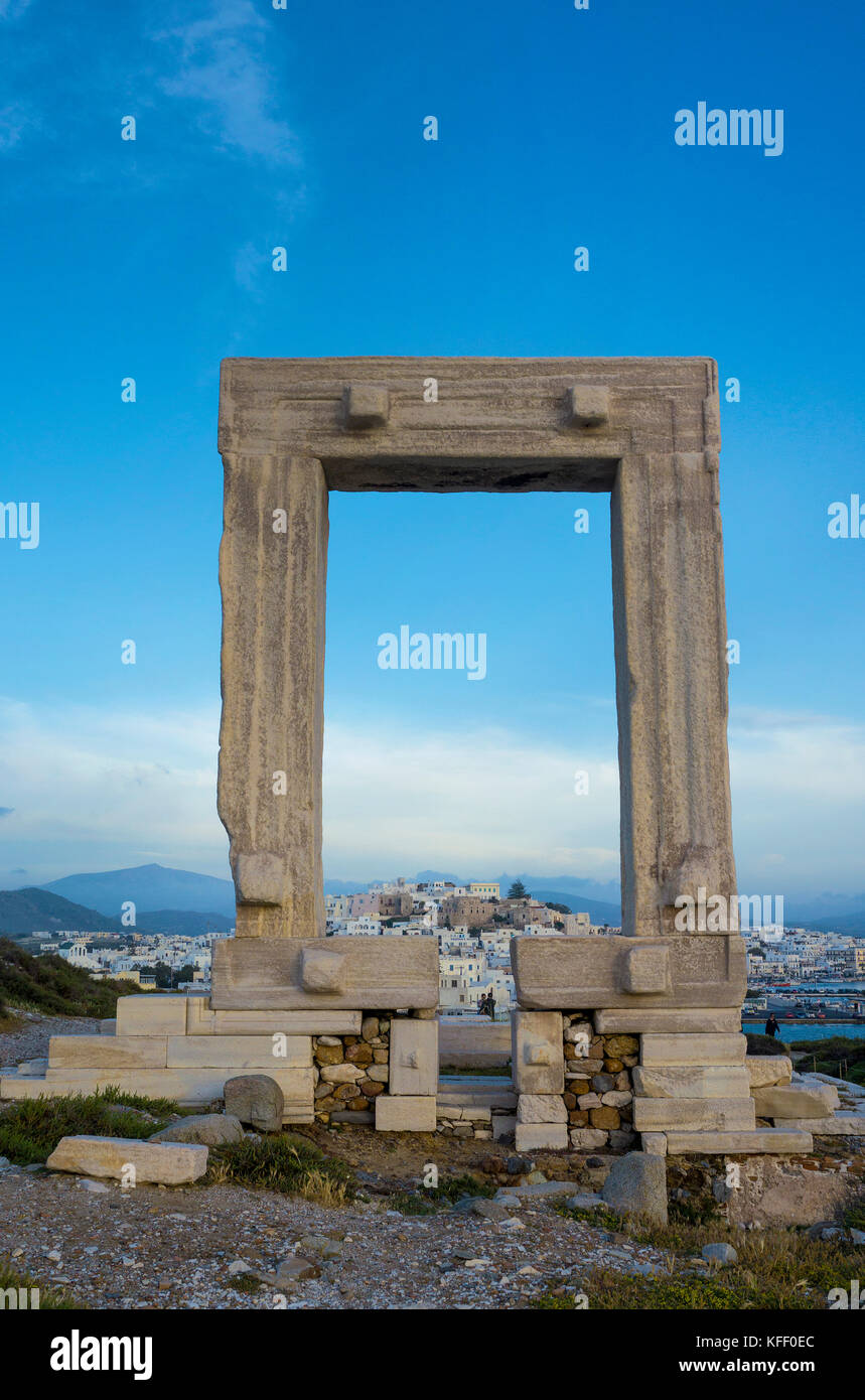 Portara de Naxos, monument de l'île de Naxos, Cyclades, Mer Égée, Grèce Banque D'Images