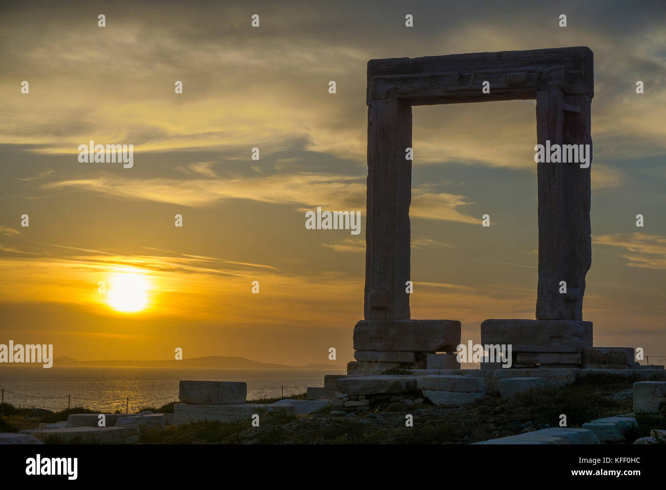Portara de Naxos, monument de l'île de Naxos, Cyclades, Mer Égée, Grèce Banque D'Images