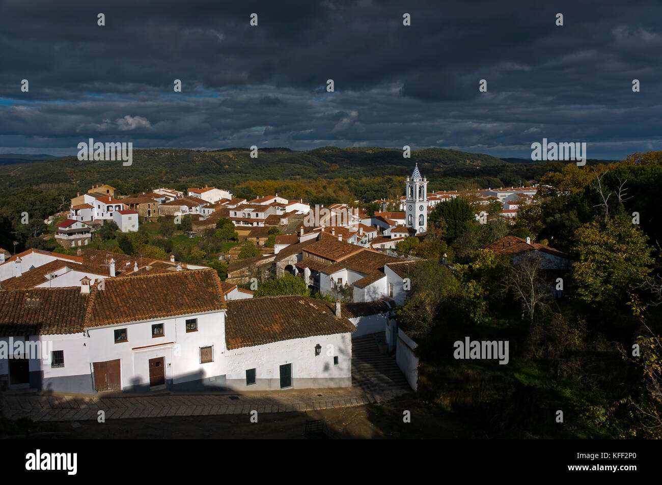 Vue panoramique, aracena, huelva province, région d'Andalousie, Espagne, Europe Banque D'Images